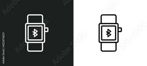 smart watch outline icon in white and black colors. smart watch flat vector icon from technology collection for web, mobile apps and ui.