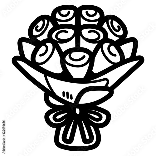 bouquet line icon style