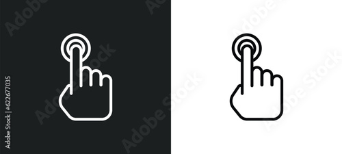 touchscreen outline icon in white and black colors. touchscreen flat vector icon from technology collection for web, mobile apps and ui.