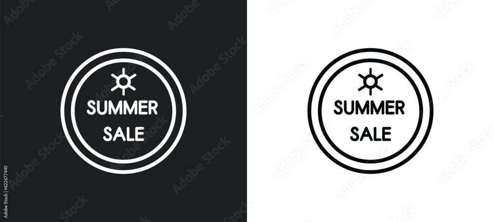 summer sale outline icon in white and black colors. summer sale flat vector icon from summer collection for web, mobile apps and ui.