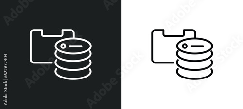 caching outline icon in white and black colors. caching flat vector icon from technology collection for web, mobile apps and ui.