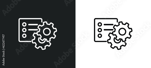 attributes outline icon in white and black colors. attributes flat vector icon from technology collection for web, mobile apps and ui. photo
