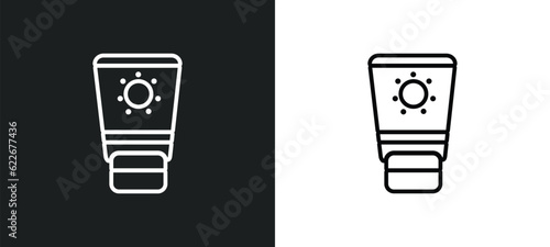 sunscreen outline icon in white and black colors. sunscreen flat vector icon from summer collection for web, mobile apps and ui.