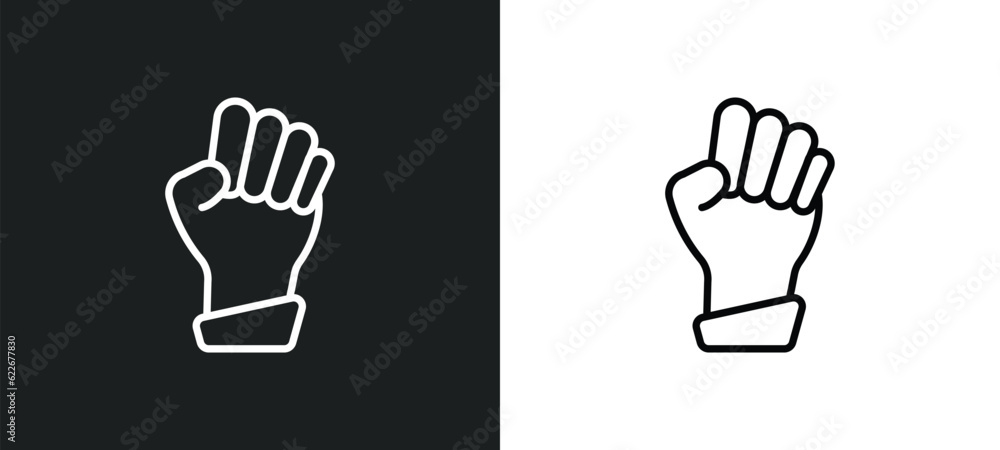 Obraz premium punch outline icon in white and black colors. punch flat vector icon from success collection for web, mobile apps and ui.