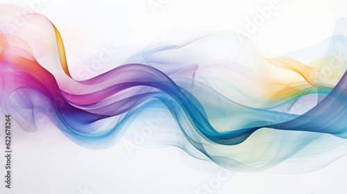 Generative AI image of abstract multicolored smoke gracefully billowing, blending vibrant hues into a mesmerizing display of fluid motion and kaleidoscopic beauty. © hmzphotostory