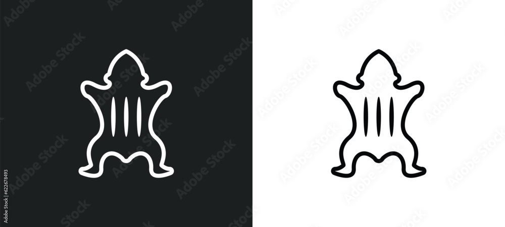 skin outline icon in white and black colors. skin flat vector icon from stone age collection for web, mobile apps and ui.