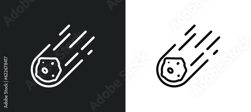 meteorite outline icon in white and black colors. meteorite flat vector icon from stone age collection for web, mobile apps and ui.