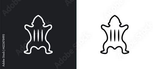 skin outline icon in white and black colors. skin flat vector icon from stone age collection for web, mobile apps and ui.