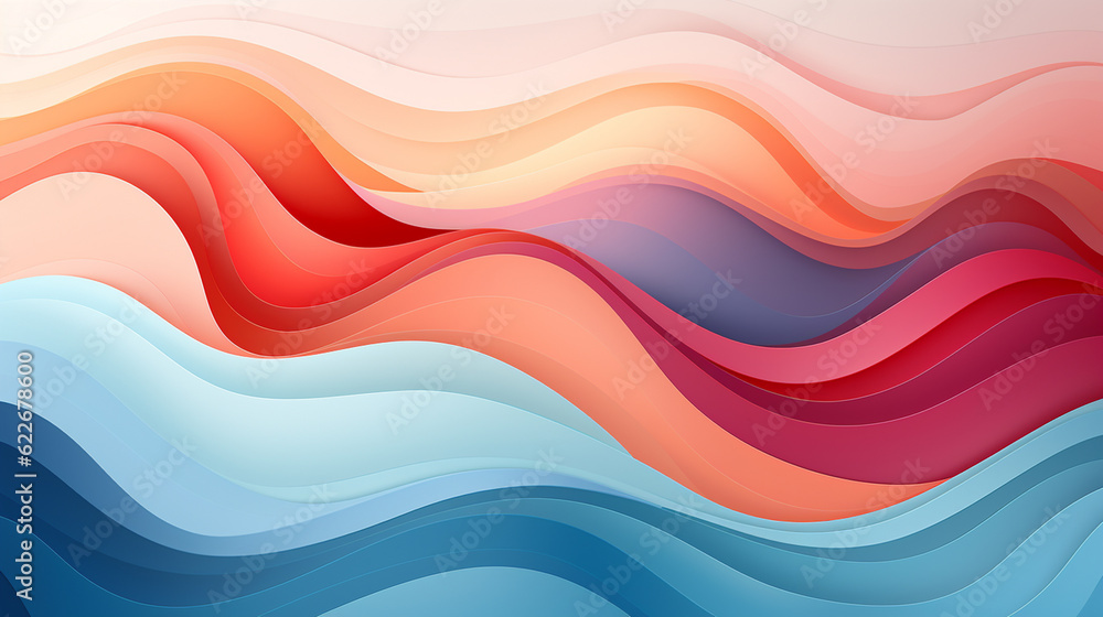 Fototapeta premium Whimsical Waves Pattern Design Landscape