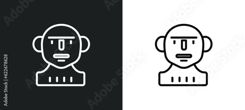 troglodyte outline icon in white and black colors. troglodyte flat vector icon from stone age collection for web, mobile apps and ui.