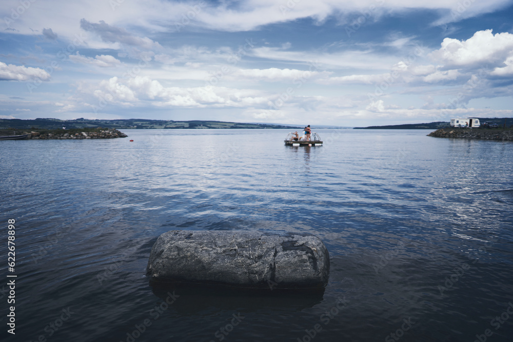 Summer by Lake Mjøsa - version dark blue