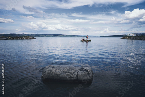 Summer by Lake Mjøsa - version dark blue