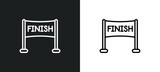 finish line outline icon in white and black colors. finish line flat vector icon from startup stategy and collection for web, mobile apps and ui.