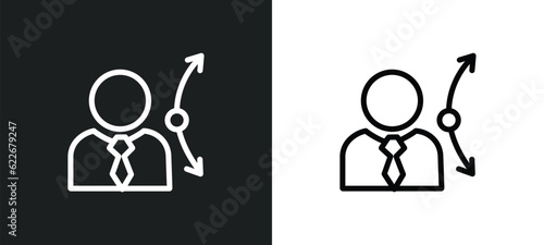 strategy choice outline icon in white and black colors. strategy choice flat vector icon from strategy collection for web, mobile apps and ui.