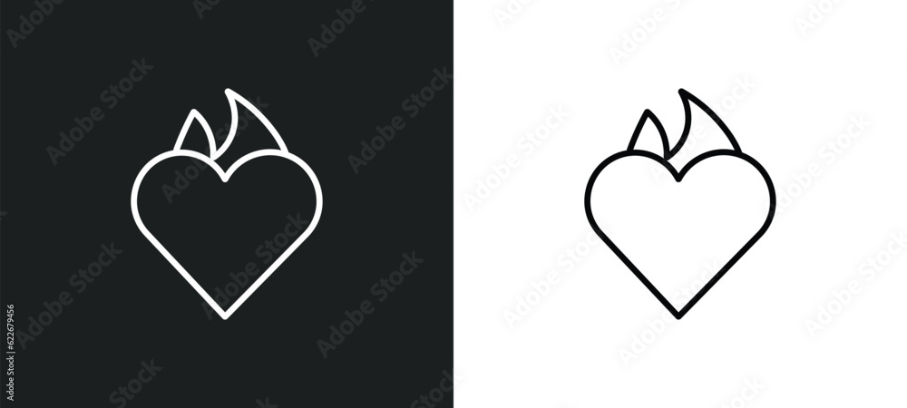passion outline icon in white and black colors. passion flat vector icon from startup collection for web, mobile apps and ui.