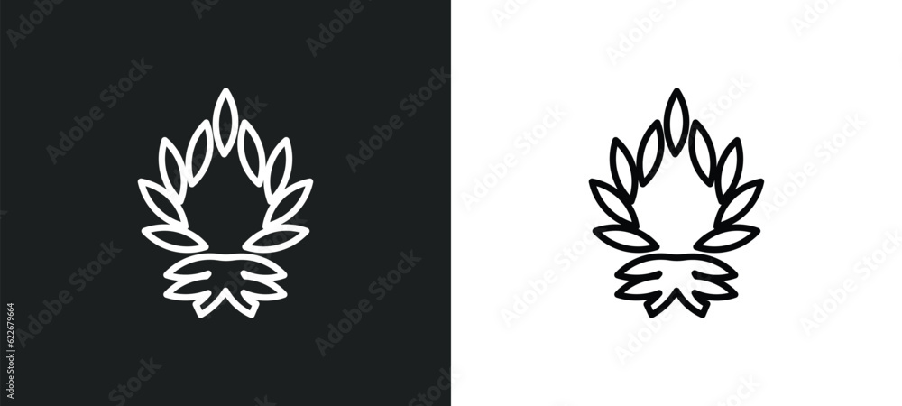 wreath outline icon in white and black colors. wreath flat vector icon from success collection for web, mobile apps and ui.