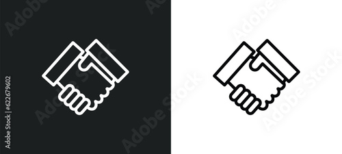 cooperation outline icon in white and black colors. cooperation flat vector icon from strategy collection for web, mobile apps and ui.