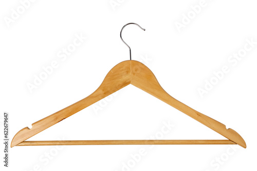 Clothes hanger isolated on white background.