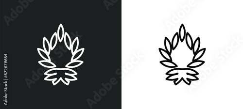 wreath outline icon in white and black colors. wreath flat vector icon from success collection for web, mobile apps and ui.