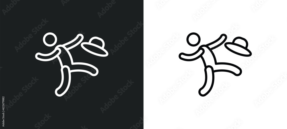 man losing hat outline icon in white and black colors. man losing hat flat vector icon from sports collection for web, mobile apps and ui.