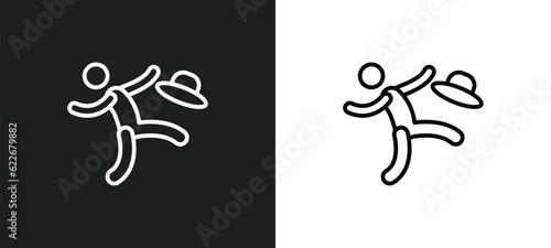 man losing hat outline icon in white and black colors. man losing hat flat vector icon from sports collection for web, mobile apps and ui.