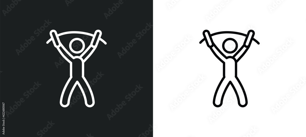 exercise gym outline icon in white and black colors. exercise gym flat vector icon from sports collection for web, mobile apps and ui.