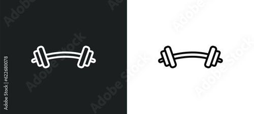 dumbbell for training outline icon in white and black colors. dumbbell for training flat vector icon from sports collection for web, mobile apps and ui.
