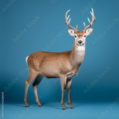 Deer isolated on blue