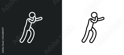 man punching outline icon in white and black colors. man punching flat vector icon from sports collection for web, mobile apps and ui.