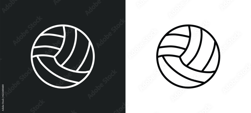 volleyball ball outline icon in white and black colors. volleyball ball flat vector icon from sports collection for web, mobile apps and ui.