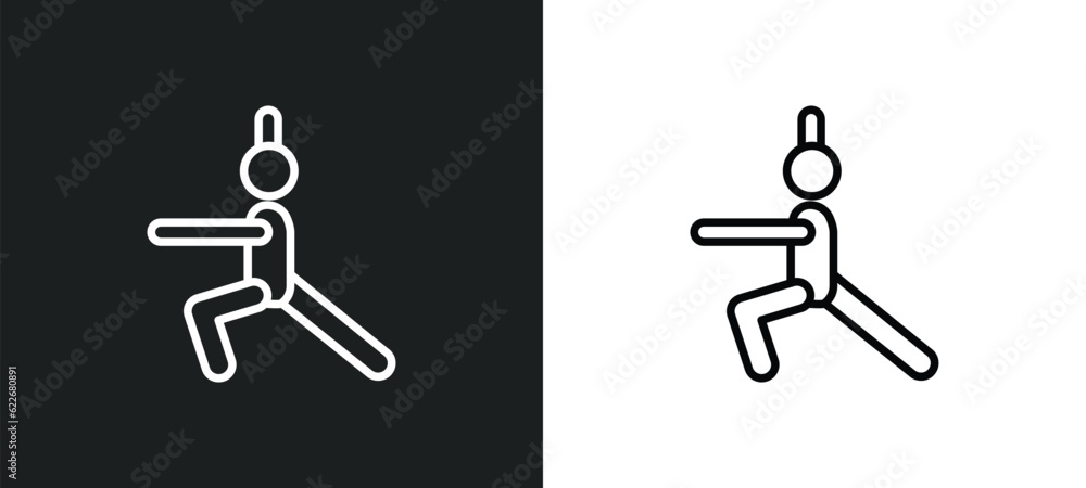 stretching outline icon in white and black colors. stretching flat vector icon from sports collection for web, mobile apps and ui.
