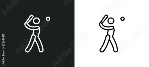 batter outline icon in white and black colors. batter flat vector icon from sports collection for web, mobile apps and ui.