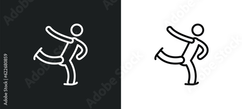 ice skating outline icon in white and black colors. ice skating flat vector icon from sports collection for web, mobile apps and ui.