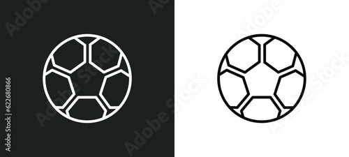 football ball outline icon in white and black colors. football ball flat vector icon from sports collection for web, mobile apps and ui.
