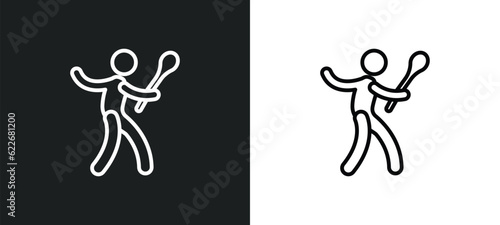 hurling outline icon in white and black colors. hurling flat vector icon from sport collection for web, mobile apps and ui.