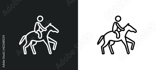 horse racing outline icon in white and black colors. horse racing flat vector icon from sport collection for web, mobile apps and ui.