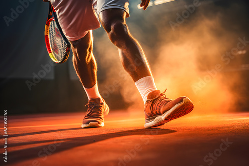 Serving Success: Skillful Tennis Player on Court ai generated art © mihail