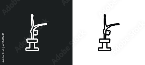 tumbling outline icon in white and black colors. tumbling flat vector icon from sport collection for web, mobile apps and ui.