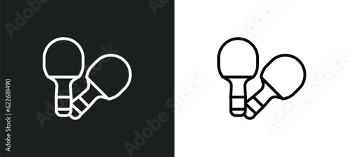 table tennis outline icon in white and black colors. table tennis flat vector icon from sport collection for web, mobile apps and ui.