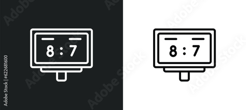 scoreboard outline icon in white and black colors. scoreboard flat vector icon from sport collection for web, mobile apps and ui.