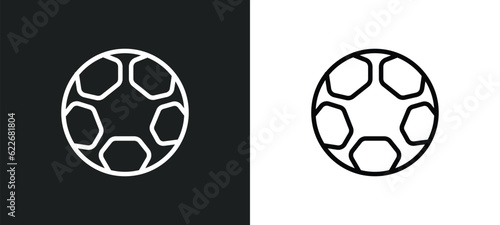 football outline icon in white and black colors. football flat vector icon from sport collection for web, mobile apps and ui.
