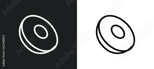 discus throw outline icon in white and black colors. discus throw flat vector icon from sport collection for web, mobile apps and ui.
