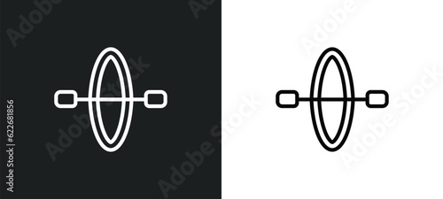 canoe sport outline icon in white and black colors. canoe sport flat vector icon from sport collection for web, mobile apps and ui.