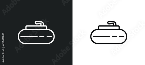 curling outline icon in white and black colors. curling flat vector icon from sport collection for web, mobile apps and ui.