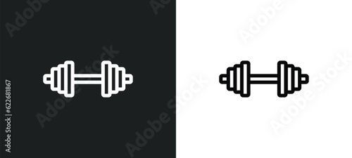 bodybuilding outline icon in white and black colors. bodybuilding flat vector icon from sport collection for web, mobile apps and ui.