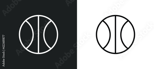 basketball outline icon in white and black colors. basketball flat vector icon from sport collection for web, mobile apps and ui.