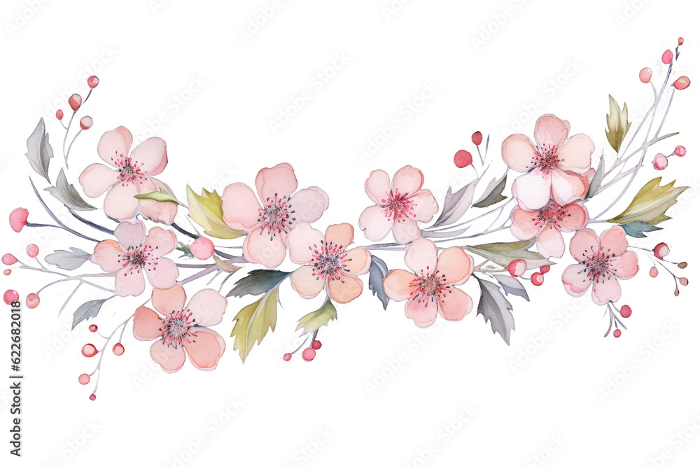 Naklejka premium Beautiful flowers sakura isolated on white