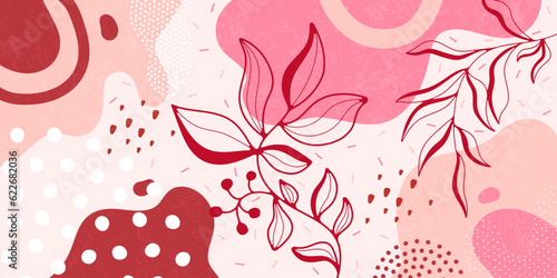Cute doodle pattern background with abstract shapes and dots. Modern vector pattern for Banner, Flyer, Cover...