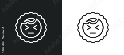 eskimo outline icon in white and black colors. eskimo flat vector icon from smileys collection for web, mobile apps and ui.