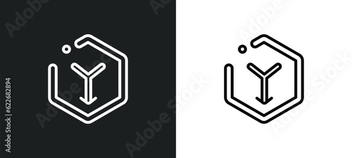 the intersection of outline icon in white and black colors. the intersection of flat vector icon from signs collection for web, mobile apps and ui.